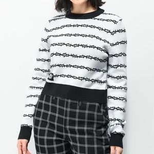 LURKING CLASS B/W THORN CROPPED SWEATER